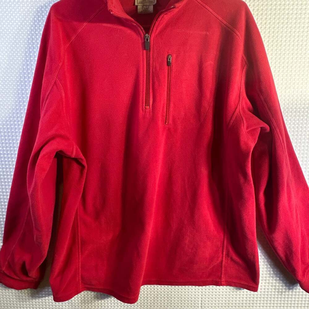 L.L. Bean Trail Fleece 1/4 Zip Pullover Jacket in Red